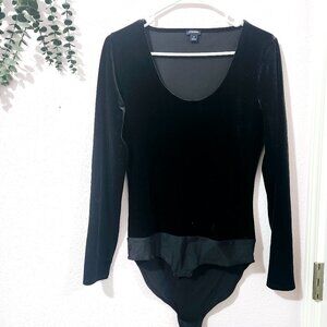 Black Velvet Long Sleeve Women's Bodysuit J.Crew Brand Size M